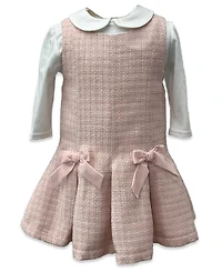 Blueberi Boulevard Baby Girls Boucle Pleated Fit-and-Flare Jumper Set