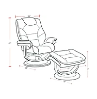 Parker Living Knight - Black Manual Reclining Swivel Chair and Ottoman
