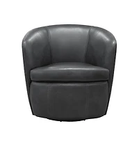 Parker Living Vintage Slate 100% Italian Leather Swivel Club Chair