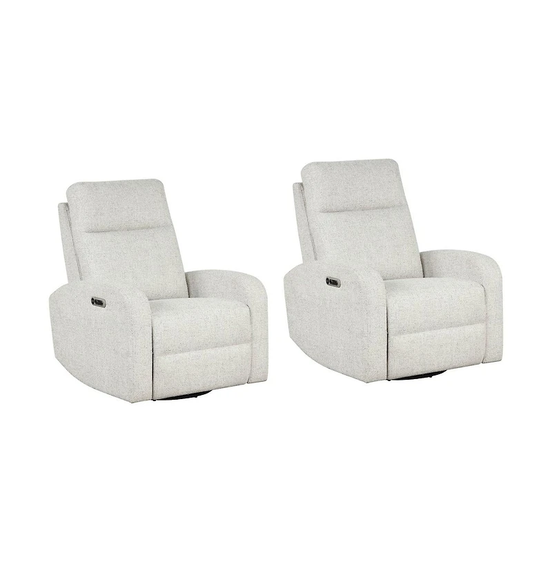 Parker Living Natural Beauty Quartz Power Swivel Glider Recliner Two Pack
