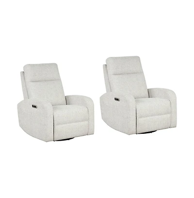 Parker Living Natural Beauty Quartz Power Swivel Glider Recliner Two Pack