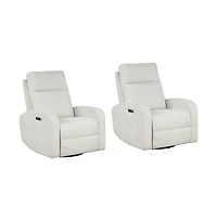 Parker Living Natural Beauty Quartz Power Swivel Glider Recliner Two Pack