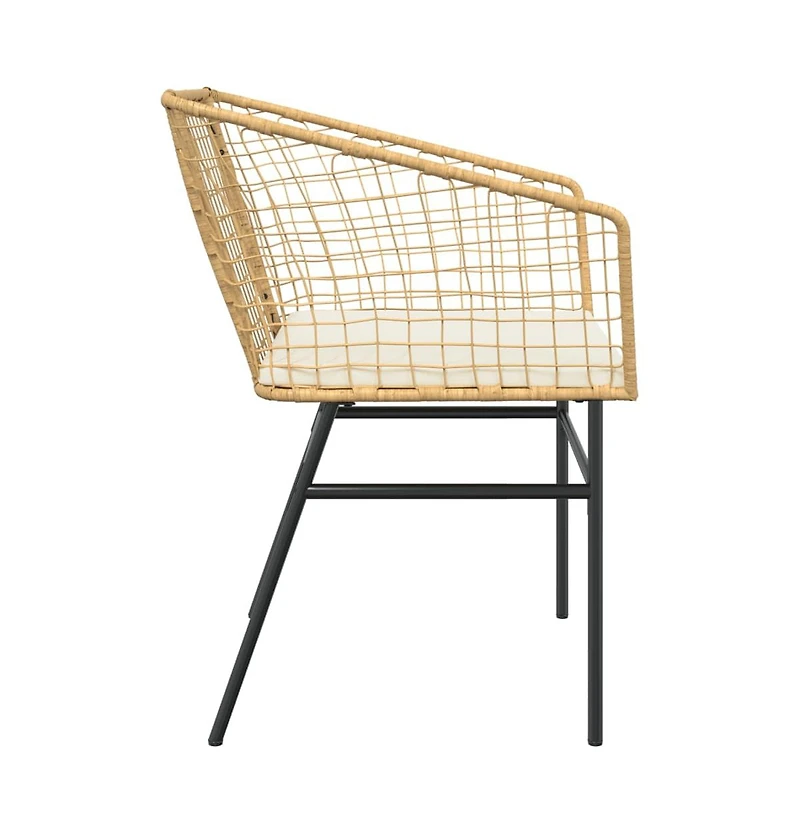 Garden Chair Brown Pe rattan Standard Ergonomic Garden Chair