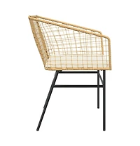 Garden Chair Brown Pe rattan Standard Ergonomic Garden Chair