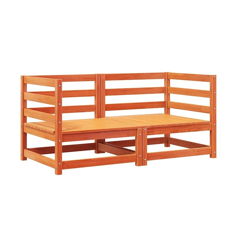 Garden Sofa Wax brown Solid pine wood 27.6 x 27.6 x 26.4 in