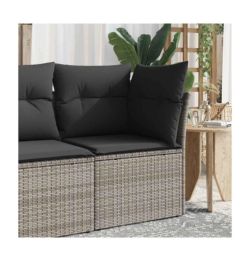 Garden Sofa Grey Pe rattan Single Modular Garden Sofa Square