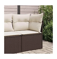 Garden Sofa Brown and Cream White