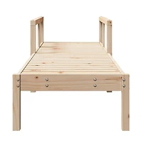 Sun Lounger Natural Pine Solid Pine Wood Standard