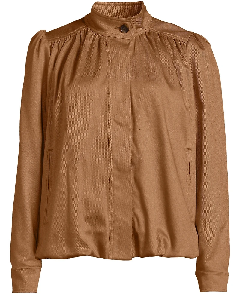 Lands' End Women's Drapey Twill Bubble Hem Jacket