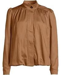 Lands' End Women's Drapey Twill Bubble Hem Jacket