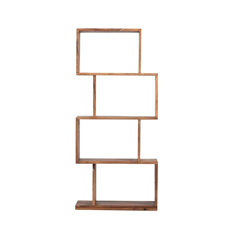 Porter Designs Urban Solid Sheesham Wood 4 Shelf Bookcase, Natural