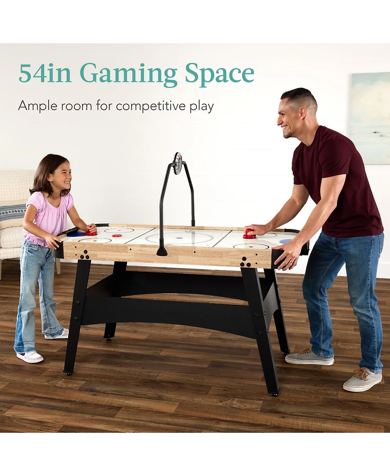 Best Choice Products 54in Air Hockey Game Table w/ Led Lights, Scoreboard, Powerful Motor