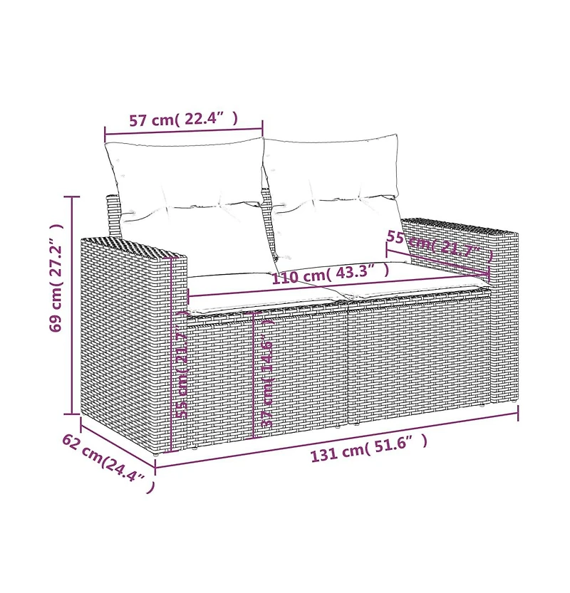 vidaXL Garden Sofa Grey