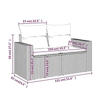 vidaXL Garden Sofa Grey