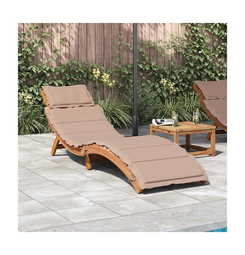 vidaXL Sunlounger Taupe Solid acacia wood with a natural oil finish
