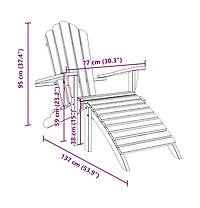 vidaXL Garden Adirondack Chair With Footrest Teak Solid teak wood Standard