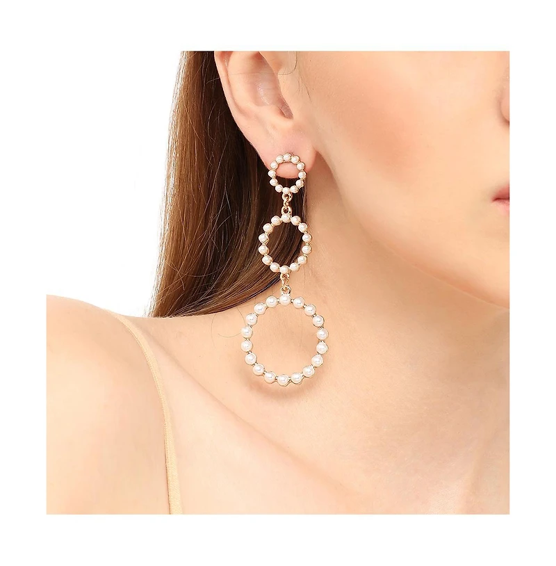 Sohi Women's Snowball Drop Earrings