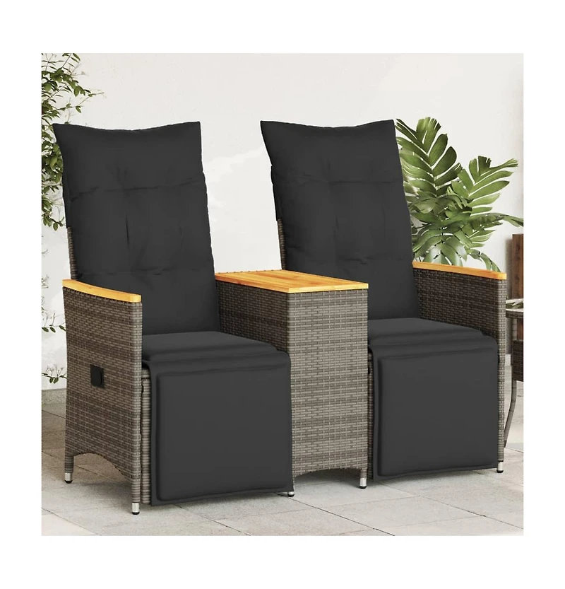 Reclining Garden Sofa Grey