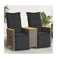 Reclining Garden Sofa Grey