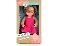 Miniland My Friends and Me Collection Brunette Baby Girl Doll with Down Syndrome and Glasses- 15"