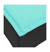Reclining Patio Sofa with Cushions L-shaped Black Poly Rattan