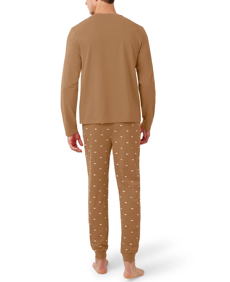 Lacoste Men's 2-Piece Jersey Top and Pajama Set