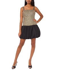 CeCe Women's Tweed Square Neck Sleeveless Dress