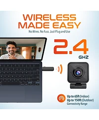 Delton C50 1080p Wireless Webcam with Microphone, Compatible with Pc/Laptops/iMac (DCWC50)