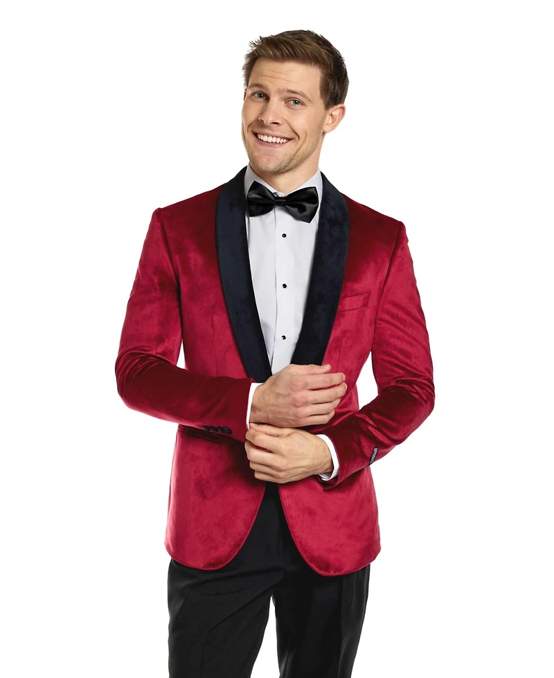 OppoSuits Men's Deluxe Dinner Jacket - Tuxedo Suit Blazer Burgundy Red