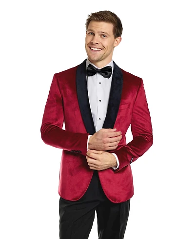 OppoSuits Men's Deluxe Dinner Jacket - Tuxedo Suit Blazer Burgundy Red