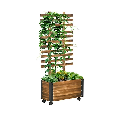 Chic Crate Outsunny Raised Garden Bed with Trellis