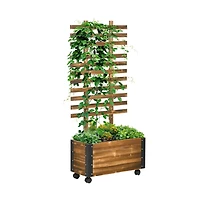 Chic Crate Outsunny Raised Garden Bed with Trellis