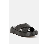 London Rag Adena Rhinestone Embellished Flatforms Women
