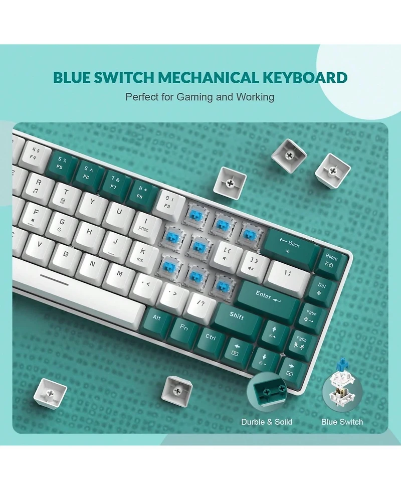 60% Rgb Gaming Keyboard And Mouse Combo - Wired Mechanical Keyboard, 68 Keys Tkl Compact Mini Layout, Up To 6400 Dpi, For Pc Gamer