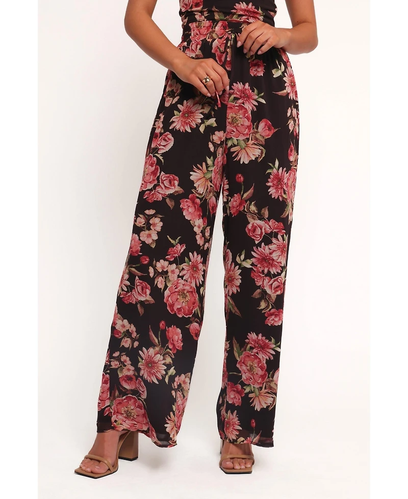 Petal and Pup Women's Estie Pants - Black Floral