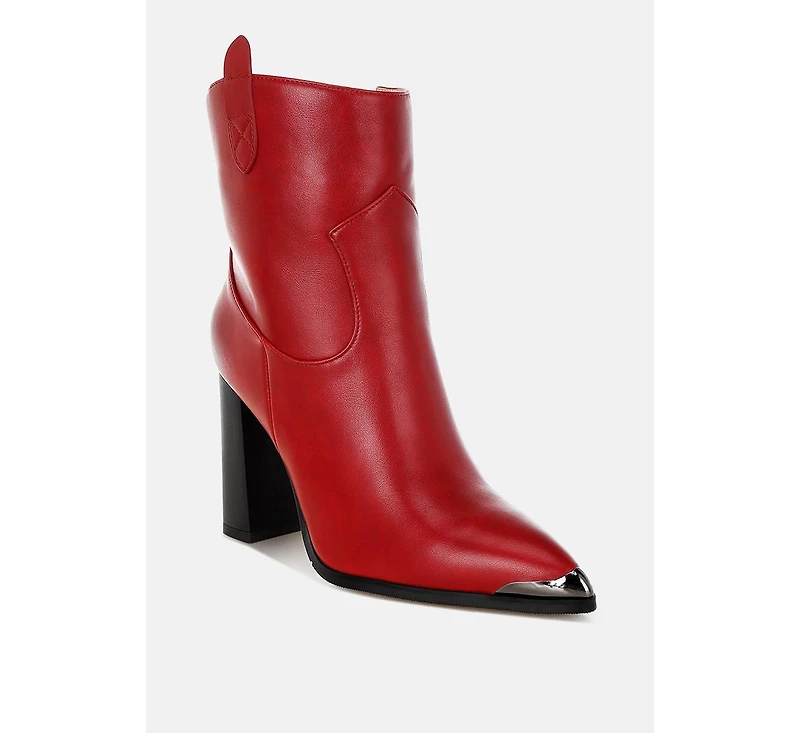 London Rag Hatter Pointed Toe Faux Leather Boots Women