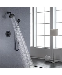 Single-Handle 2-Spray Round High Pressure Shower Faucet in Matte Black (Valve Included)