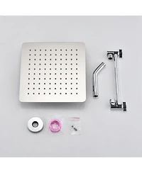 Rainsken Chrome 10" Square Rainfall & High Pressure Stainless Steel Bath Shower Head