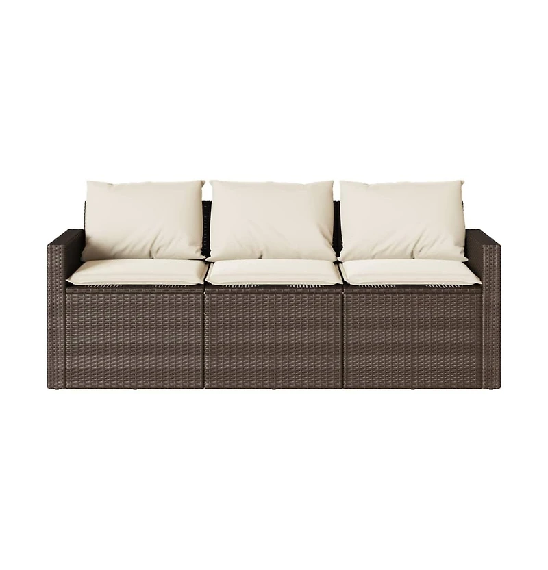 Garden Sofa Brown, Cream White