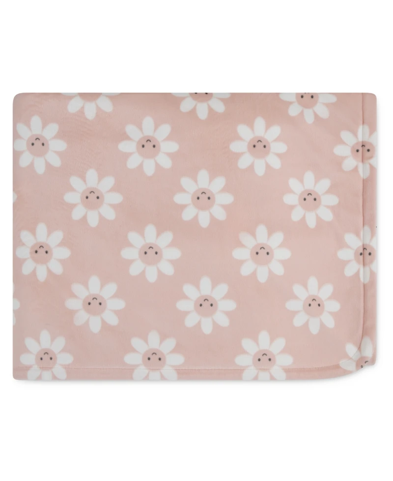 Huggies Baby Girl Daisy Print Plush Blanket