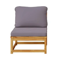Garden Sofa Dark Grey Solid Acacia Wood, Polyester, Foam Single