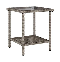 Garden Sofa Gray, Dark Gray Pe rattan Medium Adjustable Feet