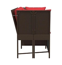Patio Sofa Brown and Red