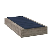 vidaXL Patio Sunbed Grey Pe Rattan Standard Adjustable Armrests