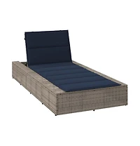 vidaXL Patio Sunbed Grey Pe Rattan Standard Adjustable Armrests