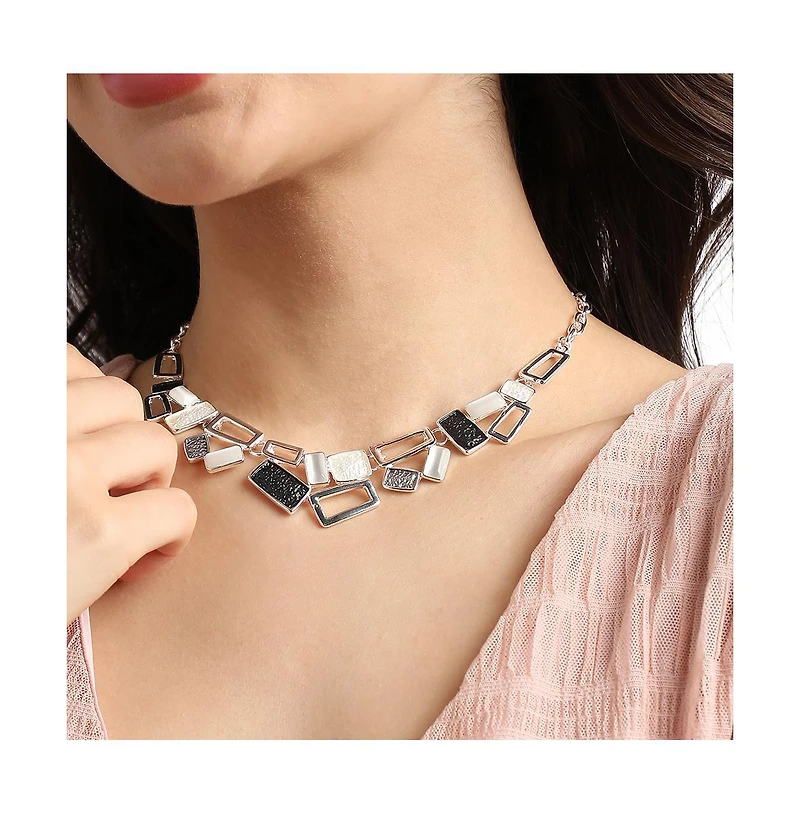 Sohi Dented Geometrical Statement Necklace