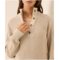 Pact Women's Luxe Knit Henley Sweater