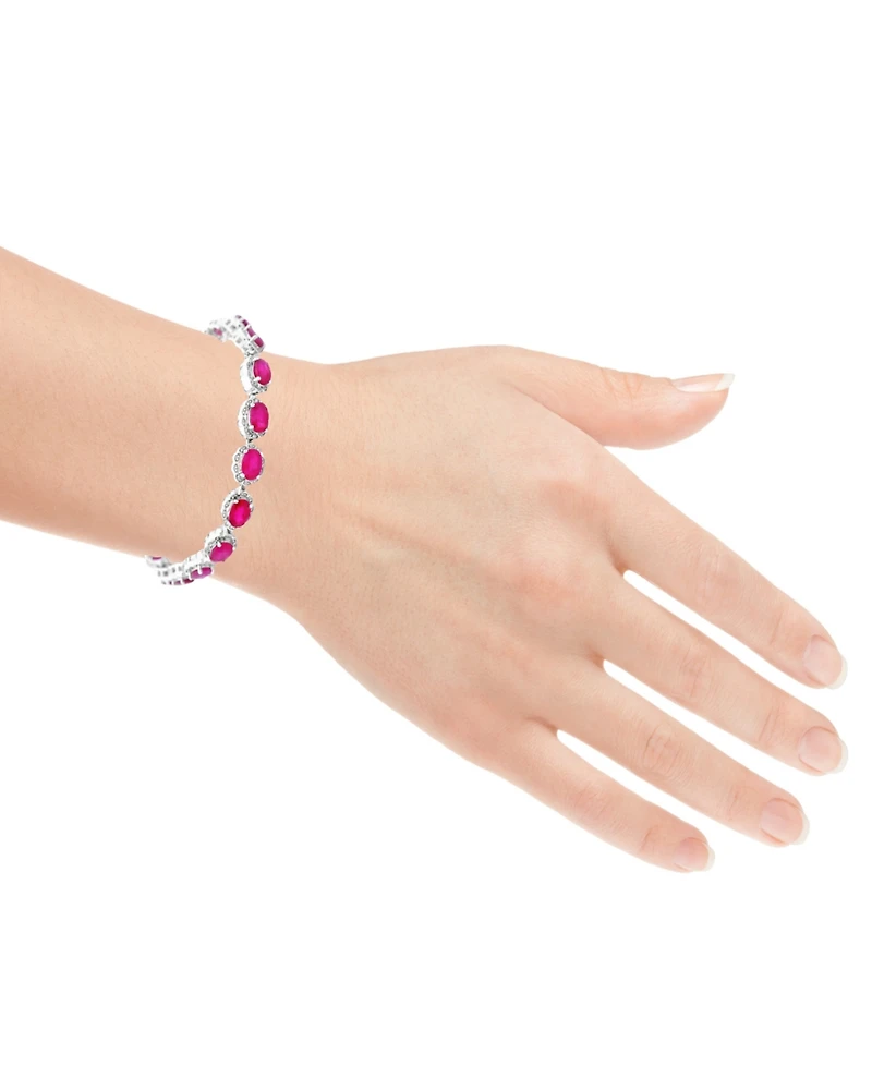 Macy's Oval Tanzanite (7.60 ct. t.w.) and Diamond Bracelet (0.01 Sterling Silver