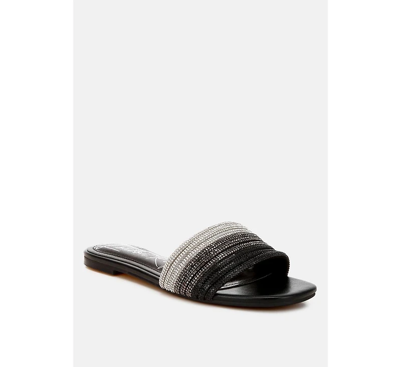 Chrisy Rhinestone Strap Slip On WomenFlats Women