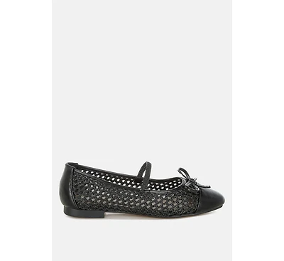 London Rag Omela Woven Bow Detail Ballerinas Women